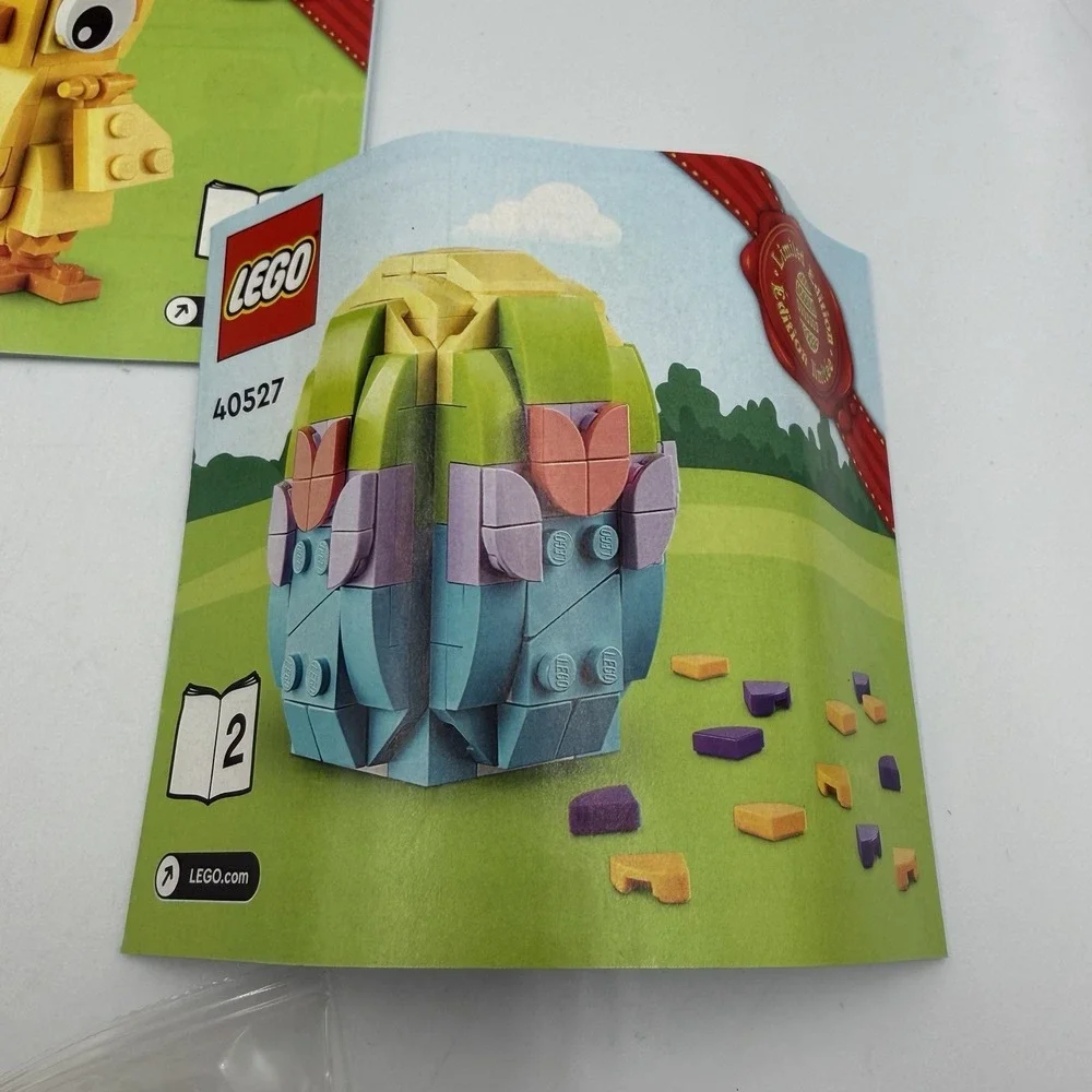 LEGO Easter Sets 40523 & 40527 Easter Rabbits & Easter Chicks Open And Assembled